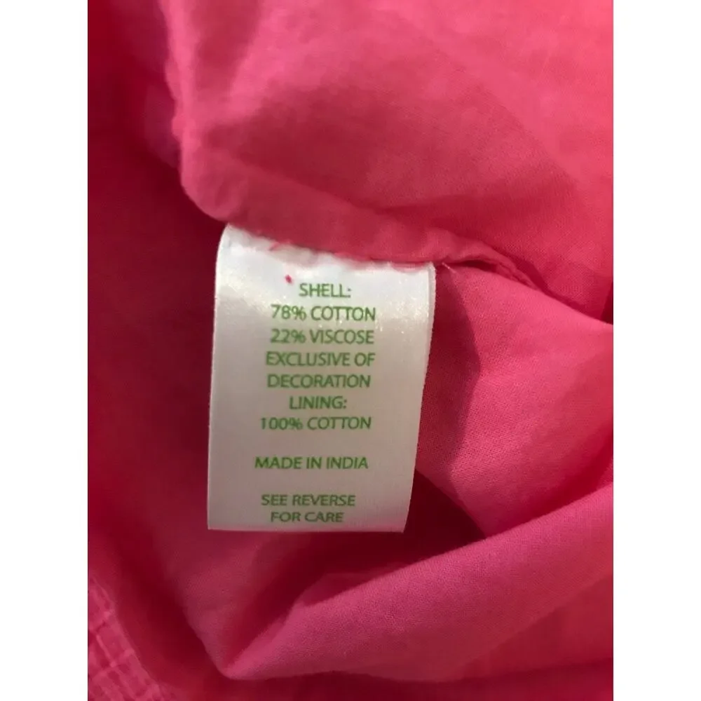 Lilly Pulitzer Sydney Crinkle Dress Daquiri Pink Crochet Neck Size 12 - Picture 9 of 13